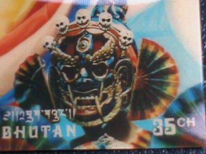 ​BHUTAN 3D STAMP-1976 VERY SPECIAL 3D COLORFUL MASK MNH STAMP VERY FINE