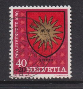 Switzerland  #B476  used 1980  Pro Juventute Arms 40c