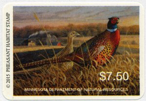 MINNESOTA #33P 2015 STATE PHEASANT STAMP  by Stephen Hamrick