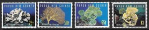 PAPUA NEW GUINEA SG821/4 1997 PACIFIC YEAR OF THE CORAL REEF MNH 