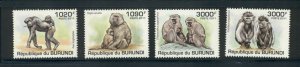 Burundi #827-30 (2011 Primates set) VFMNH CV $15.00
