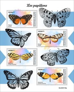 GUINEA - 2023 - Butterflies - Perf 4v Sheet - Mint Never Hinged