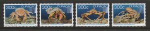 CURACAO #368a-d CRABS MNH