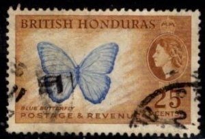 British Honduras - #151 Blue Butterfly - Used