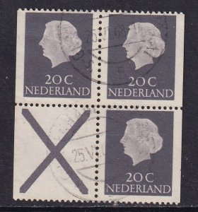 Netherlands  #347 used 1965 combination from booklet 20+20+X+20c