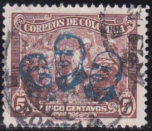 Colombia #522 Stamp 1945 blue 5c Used Postmarked