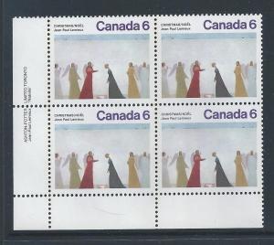 Canada #650 LL PL BL Christmas 1974 6¢ MNH