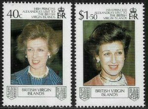 Virgin Is #618-9 MNH Set - Visit of Princess Alexandra