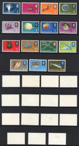 Barbados SG342/55a 1966 Marine Life Set of 15 wmk s/ways M/Mint