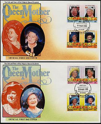 Virgin Islands 509-16 on FDC's Queen Mother, Royalty, Flower