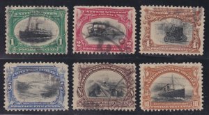 US 294-299 1c-10c Pan-American Used Complete Set F-VF SCV $119