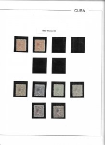 CARIBBEAN STAMPS-CUBA 80% COMPLETE 1855-1902-EDIFIL HINGELESS PAGES-BINDER