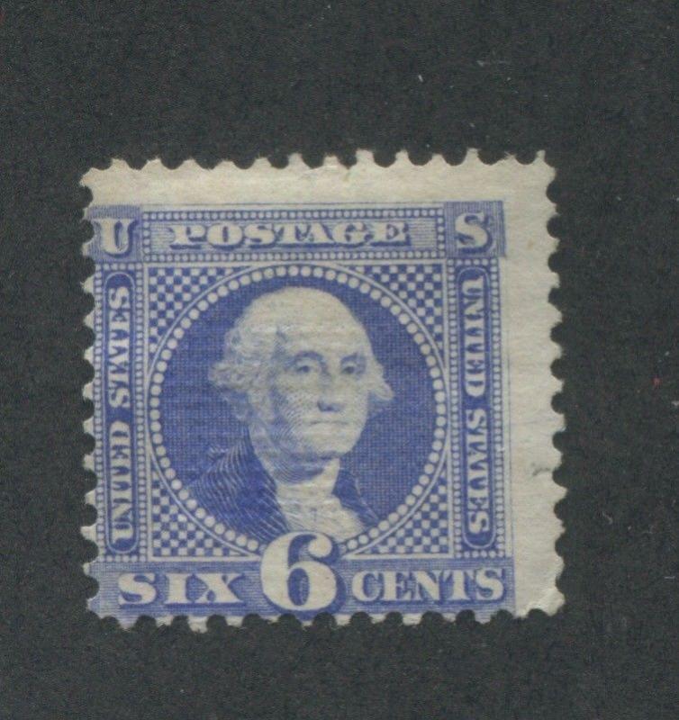 1869 US Stamp #115 6c Mint Average No Gum Hinged Catalogue Value $1000