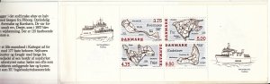 Denmark 1995 MNH Sc 1025a 2 panes of 4 Danish Islands Complete booklet