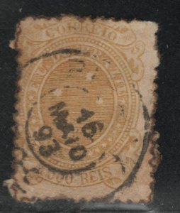 Brazil Scott 108 Used 1891 Liberty stamp still on piece of envelope