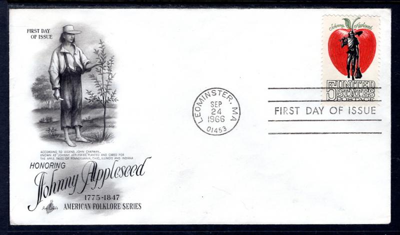 US 1317 Johnny Appleseed Artcraft U/A FDC