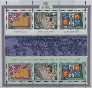 Niue 1978 SG245-247 QEII Coronation sheetlet MNH