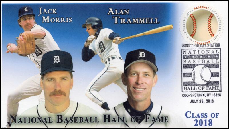 18-148 2018 Baseball Hall of Fame Pictorial Postmark Jack Morris Alan Tramm