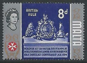 1965 8d British Rule MISSING GOLD from centre. SG 339a.