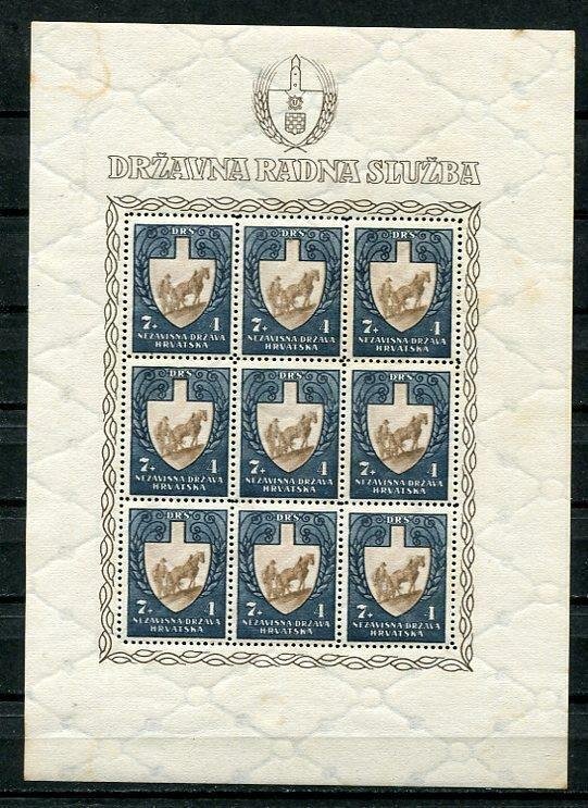 Croatia 1943 3 Souvenir Sheets  Mi 94-6 MH MiniSheet/Kleingogen CV 150 eu 2633 