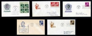 # 889 to 893 First Day Covers with various cachets dated 1940 - # 1