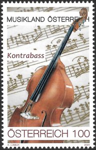 Austria 2020 MNH Stamps Scott 2846 Music Musical Instruments Contrabass