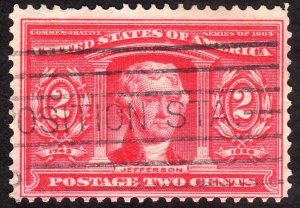 1904, US 2c, Thomas Jefferson, Used, Sc 324