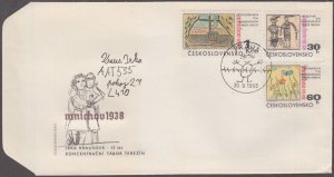 CZECHOSLOVAKIA Sc # 1566-8 FDC SET of 3 PAINTINGS by CHILDREN in THERESIENSTADT