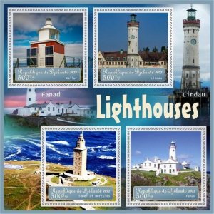 Stamps. Architecture, Lighthouses 2022 year 1+1 sheets perf Djibouti