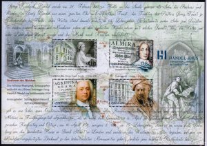 Germany Private Post 2009 MZZ Music Handel Sheet MNH