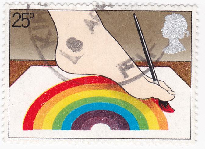 G.B. 1981 25p Year of the Disabled Foot Paintused-