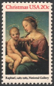 SC#2063 20¢ Christmas: Madonna Single (1983) MNH