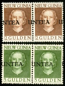 Western New Guinea Stamps MNH Lot of 2 Dramatic Shift Overprints Striking