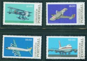 PORTUGAL Scott 1549-52 MNH** Aircraft stamp set CV$5.85 1982