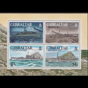 GIBRALTAR 1996 - Scott# 714 S/S WWII Warship NH