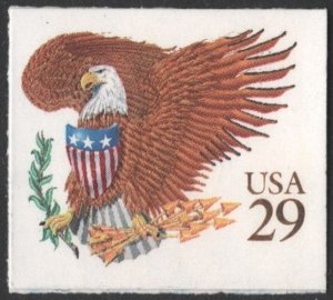 SC#2595 29¢ Eagle & Shield Booklet Single (1992) SA