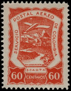 ✔️ COLOMBIA SCADTA 1921 - AIRPLANE OVER RIVER - SC. C31 ** MNH - RARE [1SCDT16]