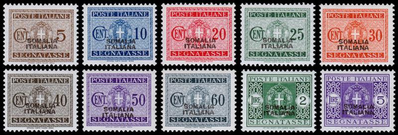 Italian Somaliland Scott J42-J49, J51-J52 (1934) Mint LH VF, CV $177.50 B