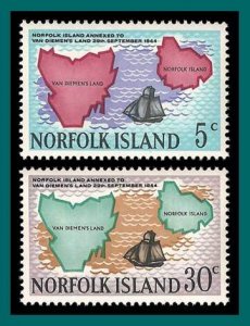 Norfolk Island 1969 Annexation, MNH #123-124,SG100-SG101