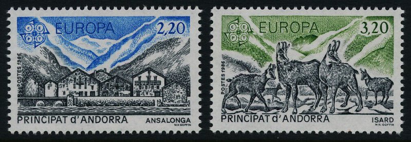 Andorra Fr 344-5 MNH EUROPA, Architecture, Animals