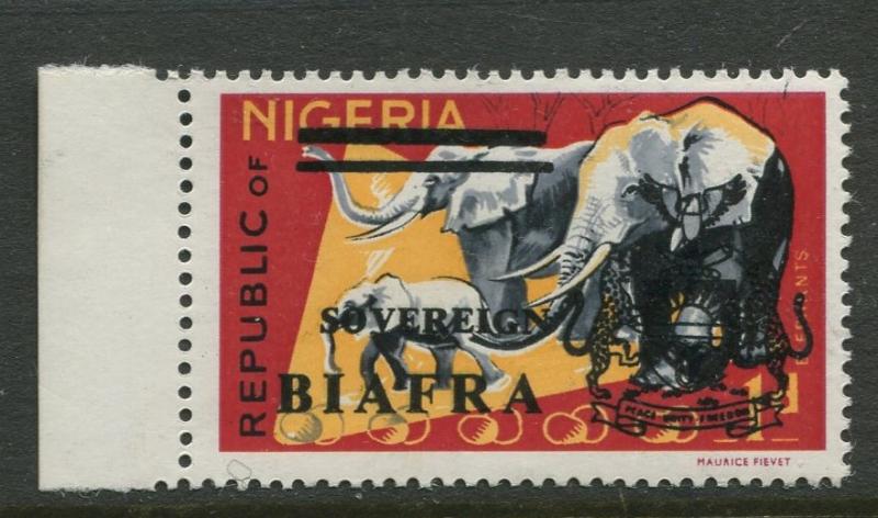 Biafra - Scott 5 - Definitive Overprint Issue-1968 - MLH - Single 1p Stamp