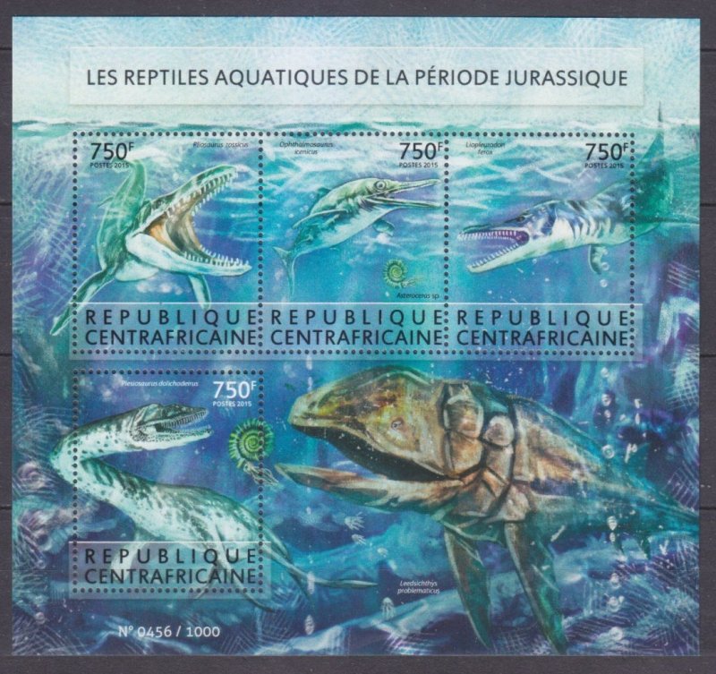 2015 Central African Republic 5580-5583KL Prehistoric marine animals 14,00 €