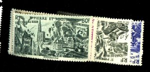 ST PIERRE MIQUELON #C9-14 MINT FVF OG TAPE HRS Cat $18