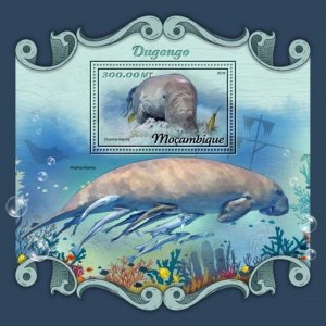 Mozambique - 2018 Dugongs on Stamps - Stamp Souvenir Sheet - MOZ18127b