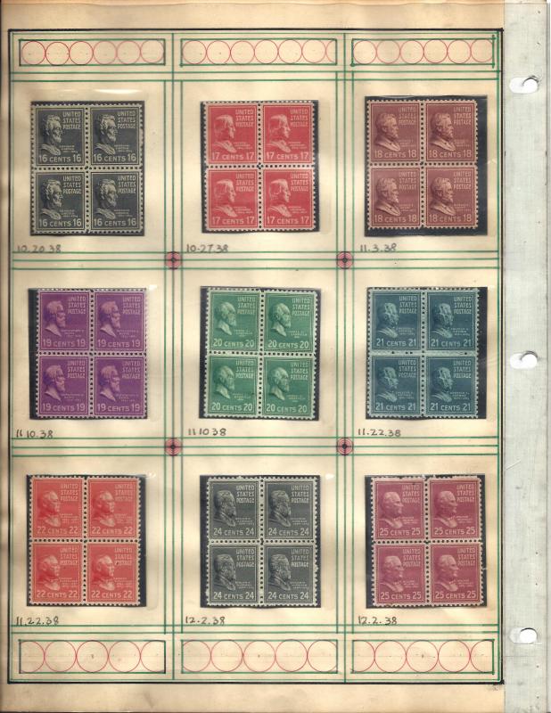 803-834 Mint,OG,NH & Used... Blocks of 4... SCV $189.40