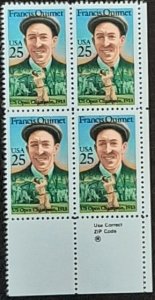 US Scott # 2377; 25c F Quimet from 1988; block of 4; VF; MNH, og