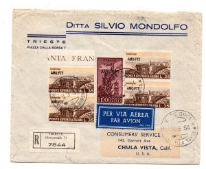 Airmail Lire 1,000 Capitol + complementary on envelope