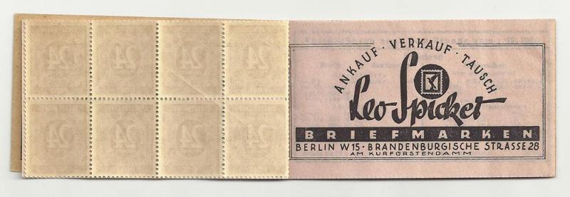 Germany: Complete 1947 Michel MH50 Booklet (Zusammendrucke)