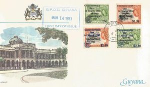 Guyana Independence Overprints FDC 1983