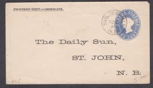 NEW BRUNSWICK TOWN CANCEL COVER SUSSEX VALE